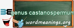 WordMeaning blackboard for genus castanospermum